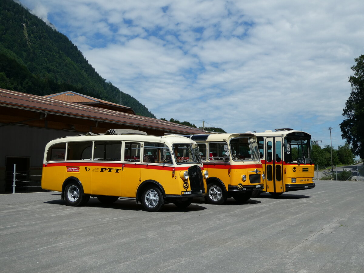 (237'597) - Schmid, Thrishaus - Nr. 3/BE 26'760 - Saurer/Gangloff (ex Geiger, Adelboden Nr. 3) am 26. Juni 2022 in Mlenen, Kanderarena