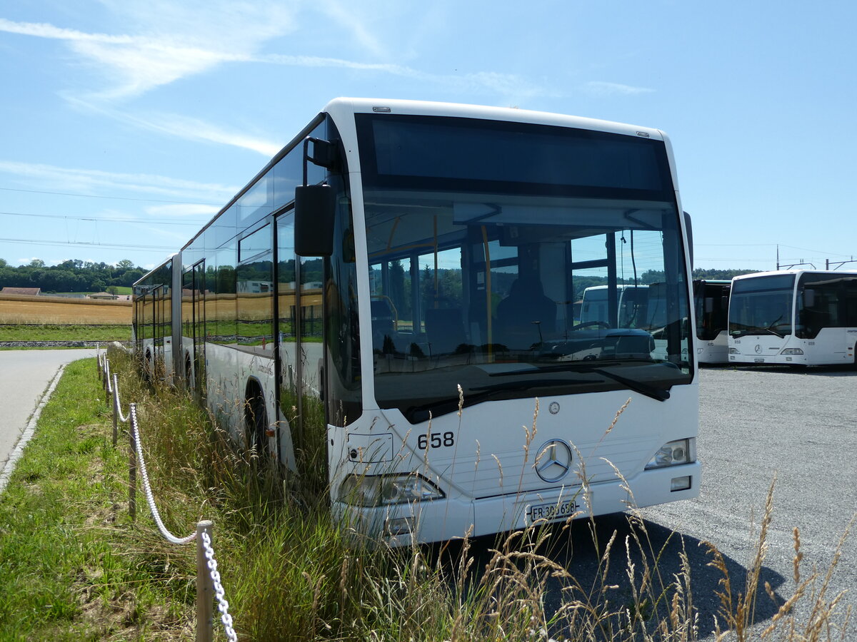 (237'880) - Intertours, Domdidier - Nr. 658/FR 300'658 - Mercedes (ex Nr. 206; ex VZO Grningen Nr. 51) am 3. Juli 2022 in Domdidier, Garage