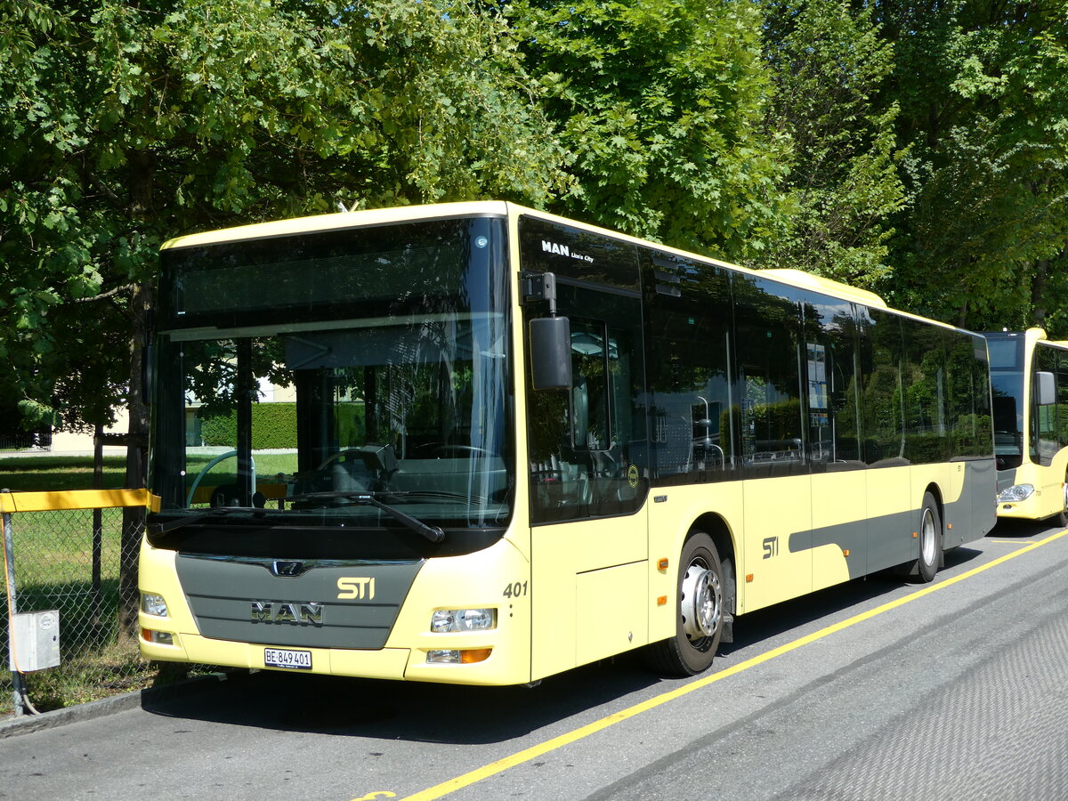 (237'897) - STI Thun - Nr. 401/BE 849'401 - MAN am 3. Juli 2022 bei der Schifflndte Thun