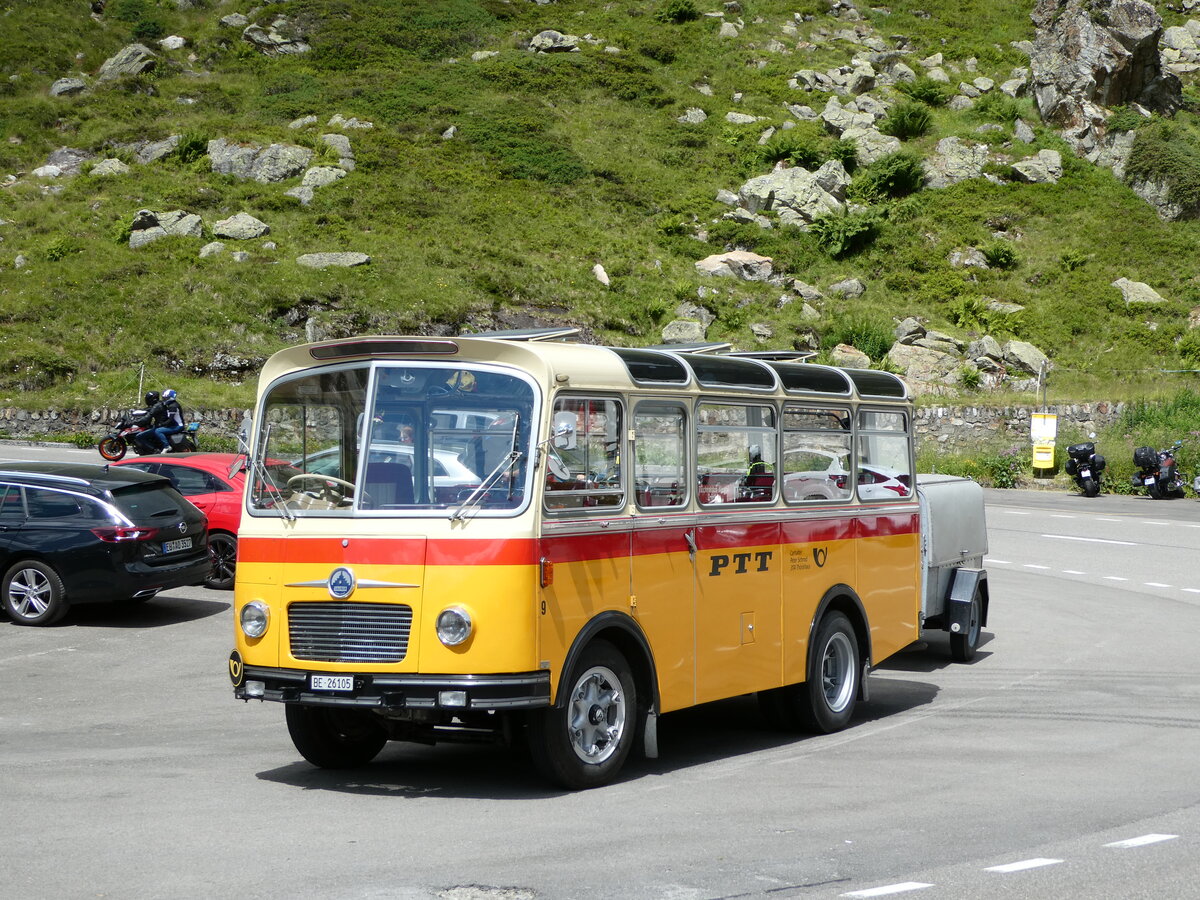 (237'989) - Schmid, Thrishaus - Nr. 9/BE 26'105 - Saurer/R&J (ex Geiger, Adelboden Nr. 9) am 10. Juli 2022 in Susten, Steingletscher