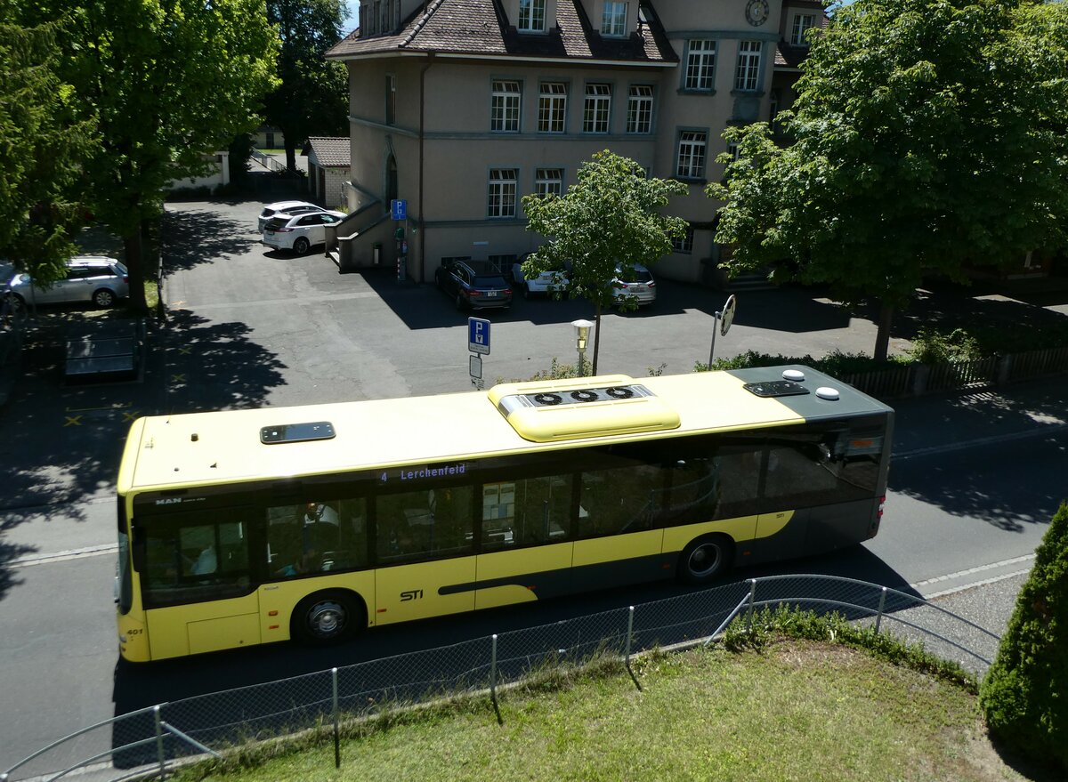 (238'016) - STI Thun - Nr. 401/BE 849'401 - MAN am 11. Juli 2022 in Thun-Lerchenfeld, Langestrasse