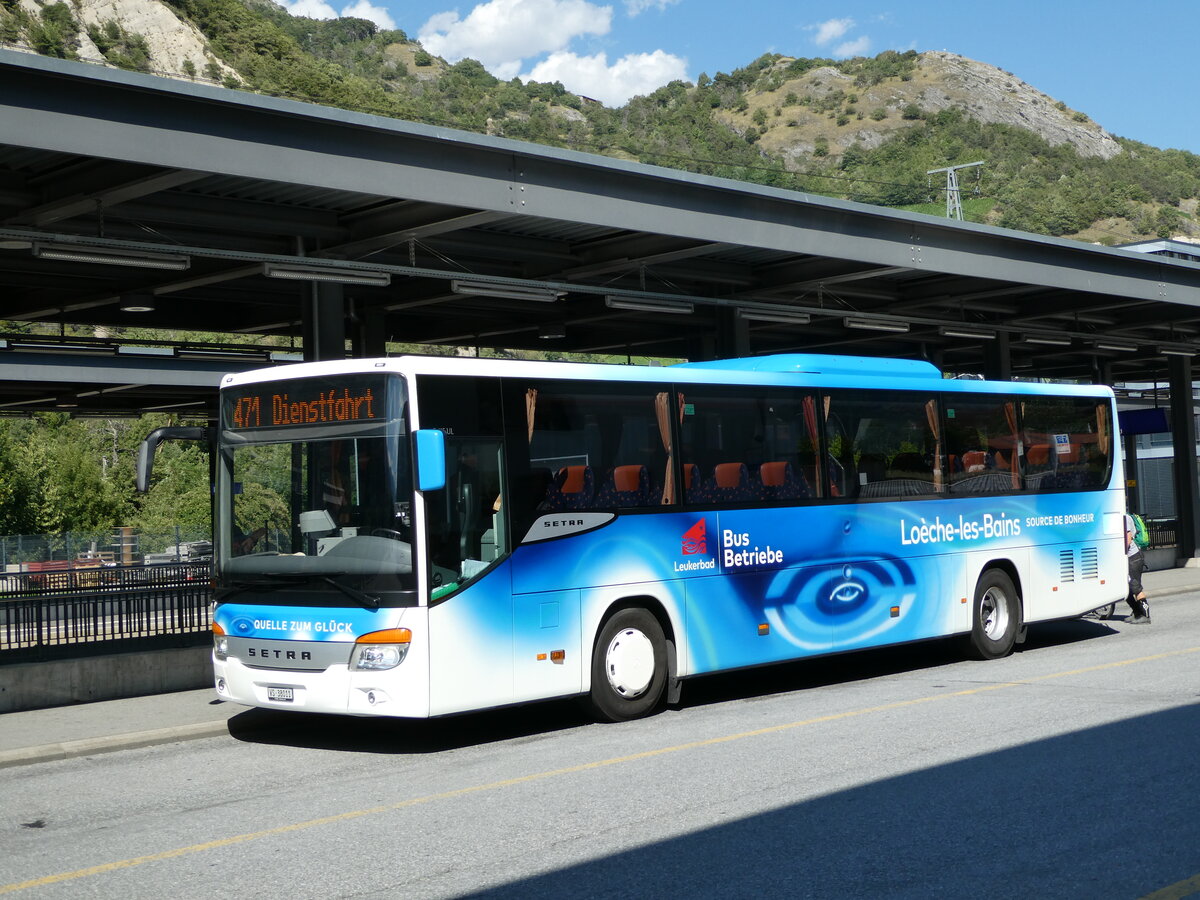 (238'184) - LBB Susten - Nr. 11/VS 38'011 - Setra am 16. Juli 2022 beim Bahnhof Leuk