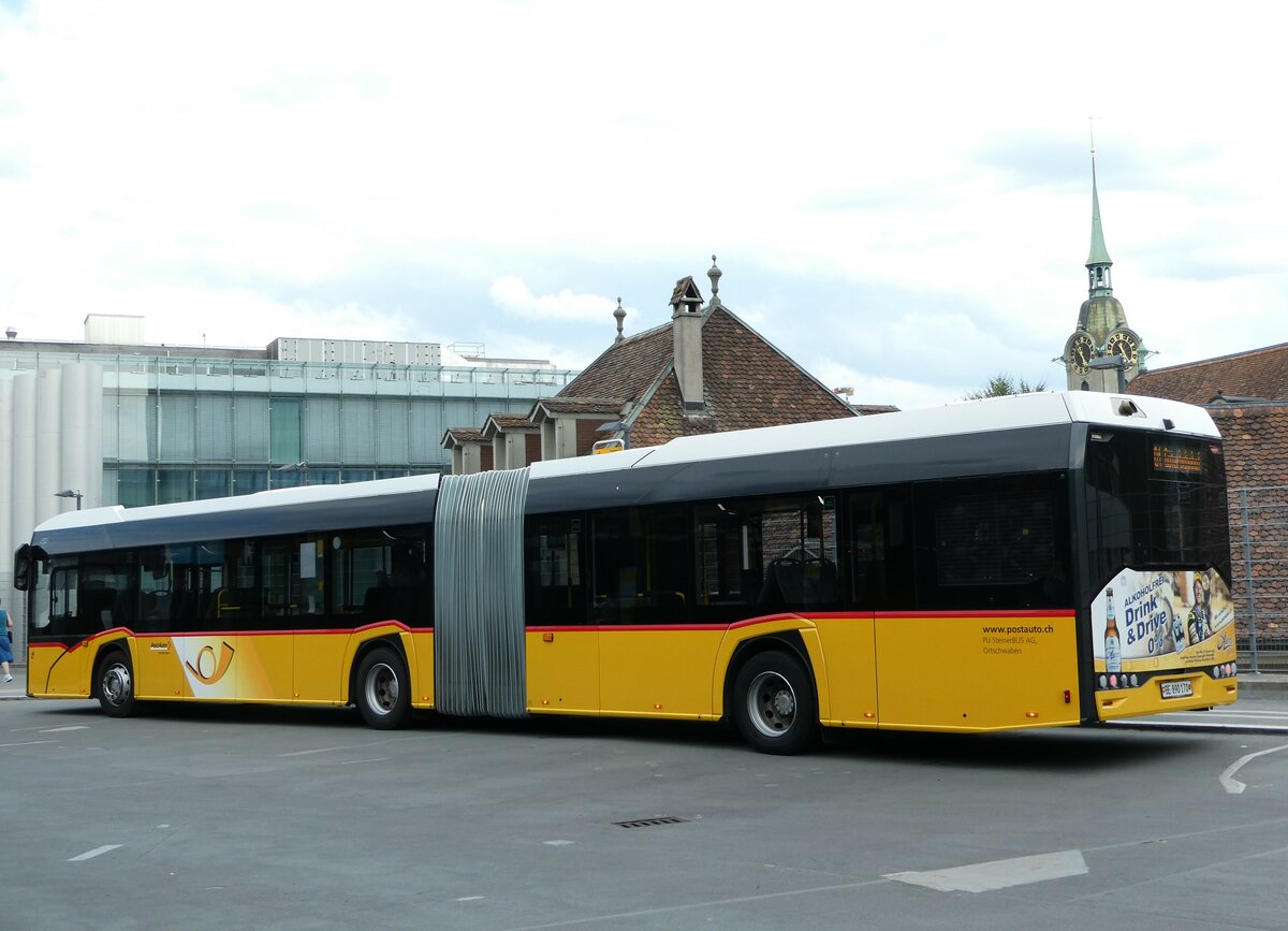 (238'542) - Steiner, Ortschwaben - Nr. 27/BE 890'170 - Solaris (ex PostAuto Wallis Nr. 55) am 28. Juli 2022 in Bern, Postautostation