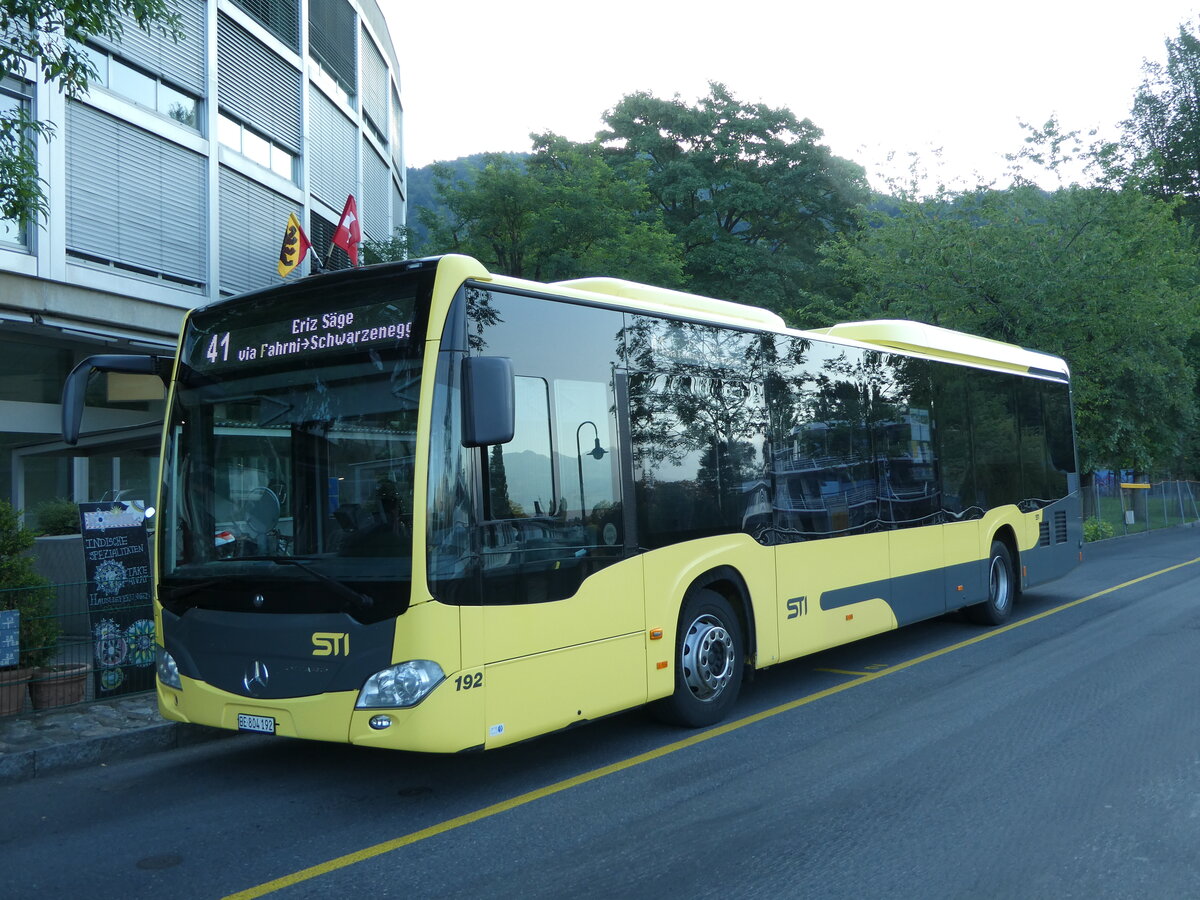 (238'725) - STI Thun - Nr. 192/BE 804'192 - Mercedes am 1. August 2022 bei der Schifflndte Thun