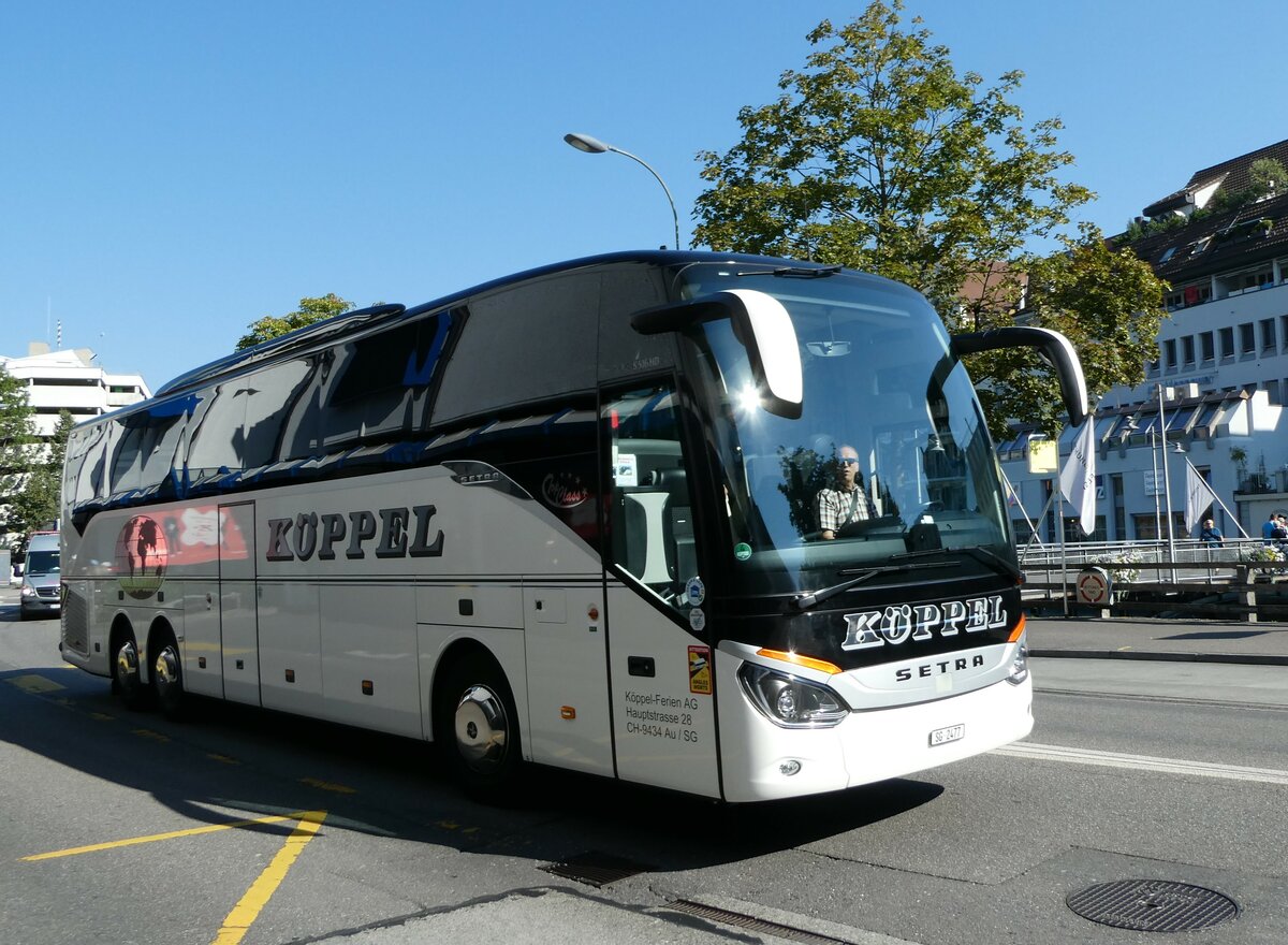 (238'981) - Kppel, Au - SG 2477 - Setra am 12. August 2022 in Thun, Postbrcke