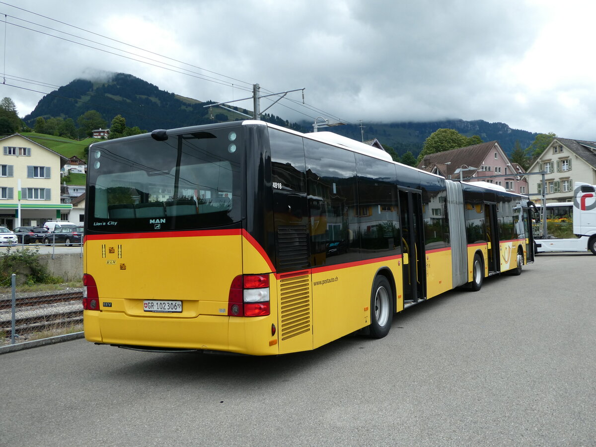 (239'249) - PostAuto Graubnden - GR 102'306 - MAN (ex PostAuto Ostschweiz; ex Kistler, Reichenburg) am 20. August 2022 in Nesslau, Garage