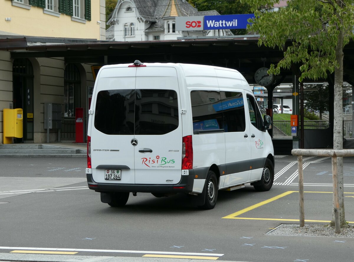 (239'265) - Risi-Bus, Wattwil - SG 187'264 - Mercedes am 20. August 2022 beim Bahnhof Wattwil