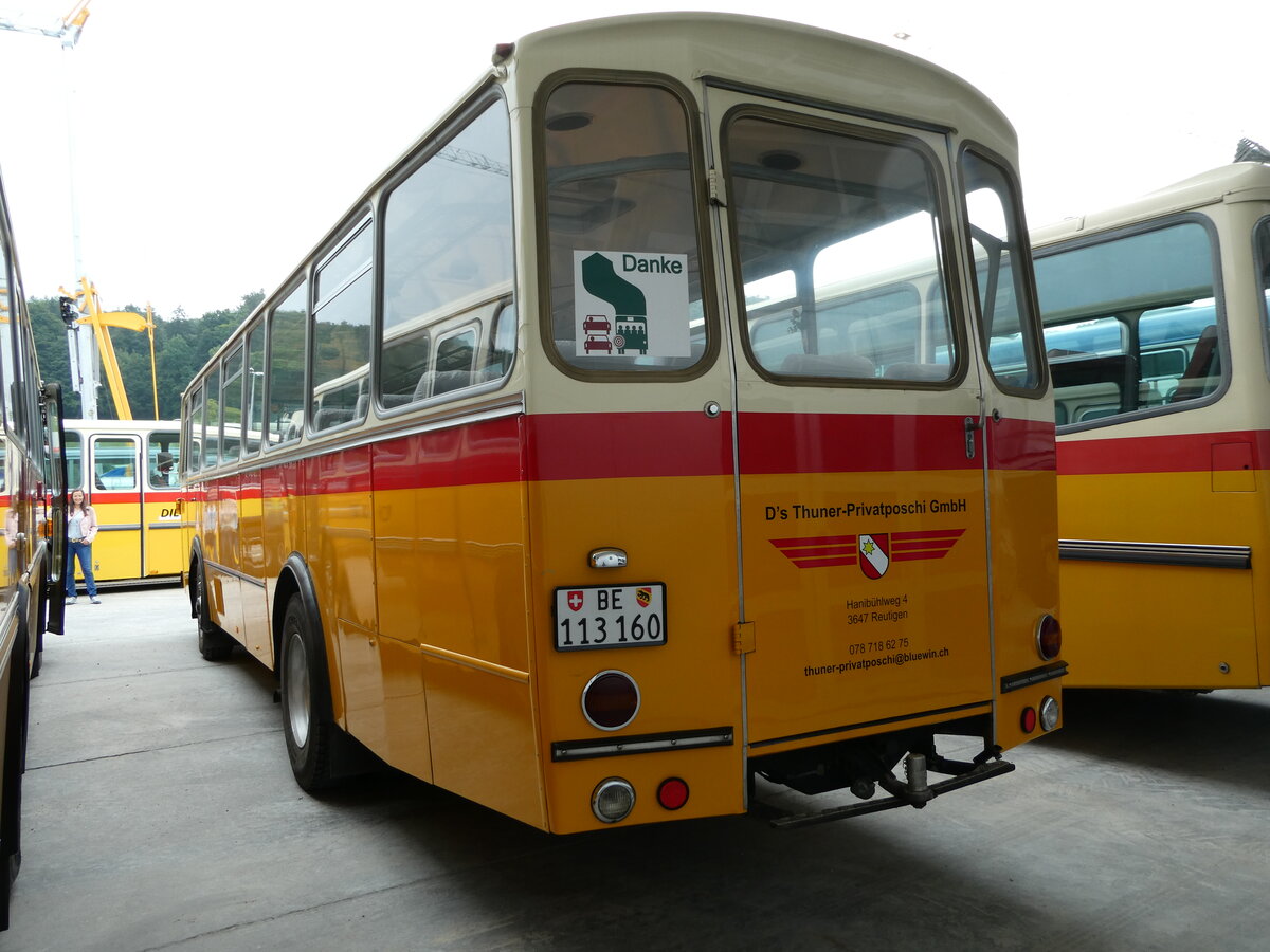 (239'631) - Gast, Reutigen - BE 113'160 - Saurer/Tscher (ex HPTrans, Thusis; ex Mauerhofer, Worb; ex Erni, Schupfart Nr. 3; ex P 24'636) am 27. August 2022 in Oberkirch, CAMPUS Sursee