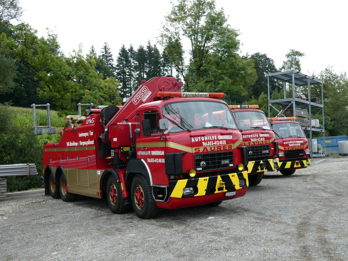 (239'675) - Autohilfe, Einsiedeln - SZ 90'349 U - Saurer am 27. August 2022 in Oberkirch, CAMPUS Sursee