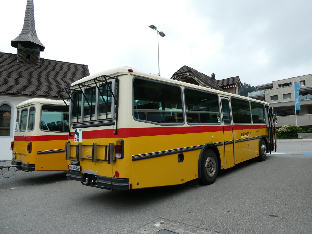 (239'764) - Ackermann, Landquart - GR 106'362 - Saurer/R&J (ex Fssler, Unteriberg; ex Schrch, Gutenburg Nr. 6; ex P 24'358) am 28. August 2022 in Wolhusen, Markt