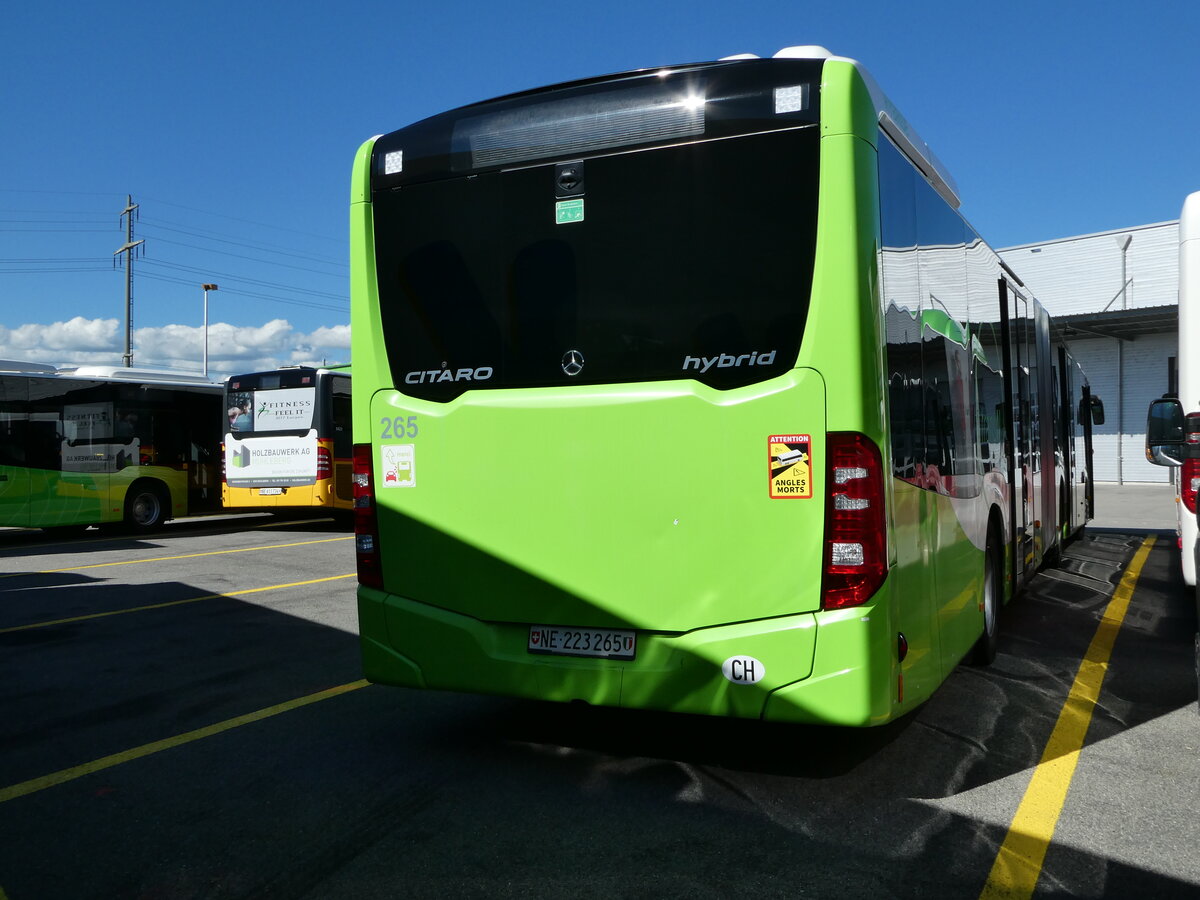 (240'027) - transN, La Chaux-de-Fonds - Nr. 265/NE 223'265 - Mercedes am 11. September 2022 in Kerzers, Interbus