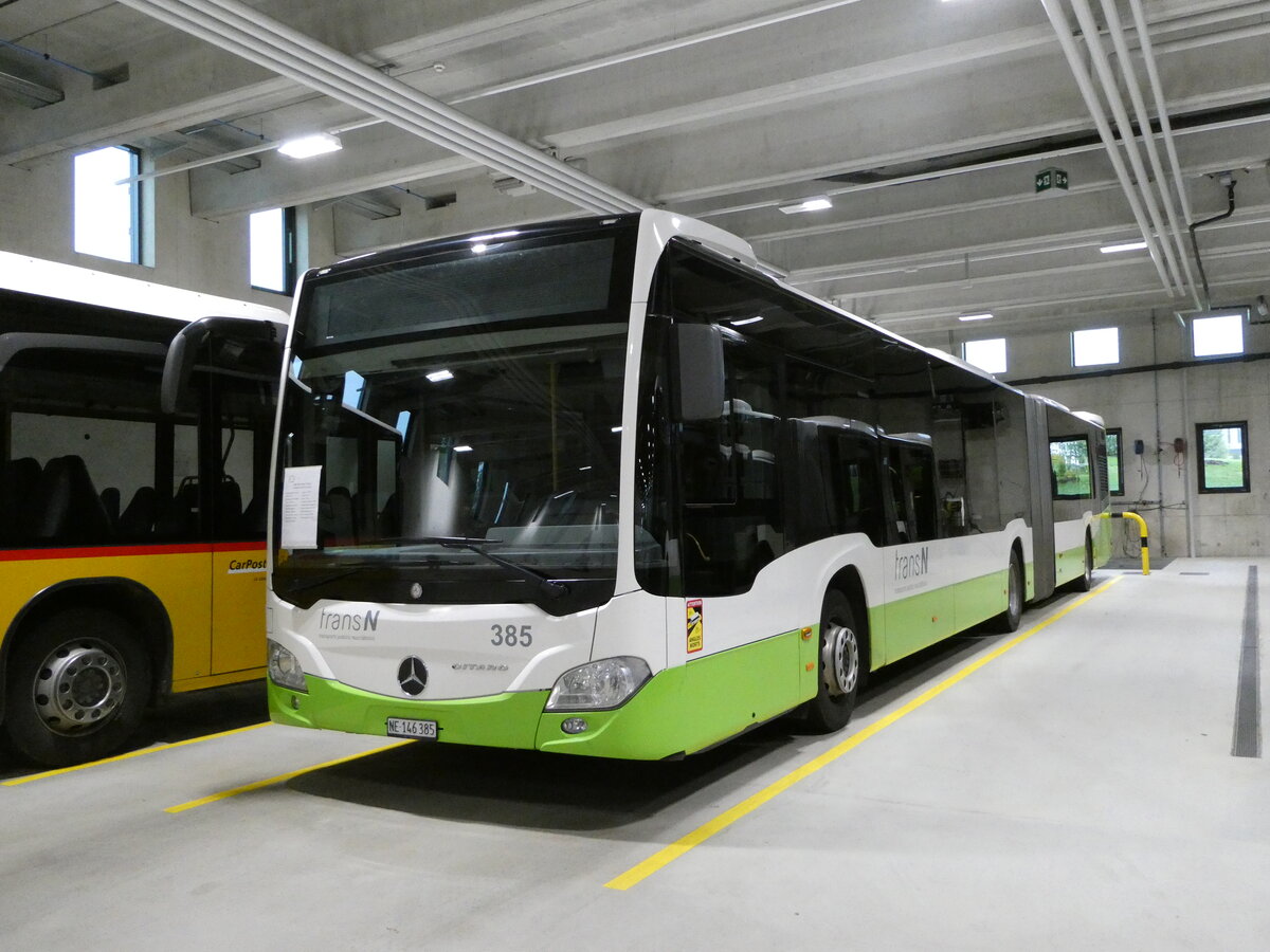 (240'376) - transN, La Chaux-de-Fonds - Nr. 385/NE 146'385 - Mercedes am 1. Oktober 2022 in La Chaux-de-Fonds, Dpt