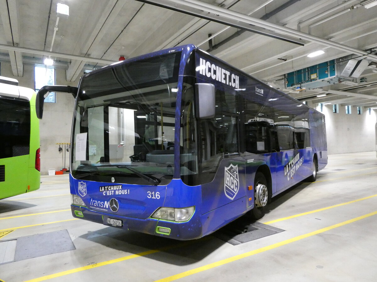 (240'385) - transN, La Chaux-de-Fonds - Nr. 316/NE 56'216 - Mercedes (ex TRN La Chaux-de-Fonds Nr. 316) am 1. Oktober 2022 in La Chaux-de-Fonds, Dpt