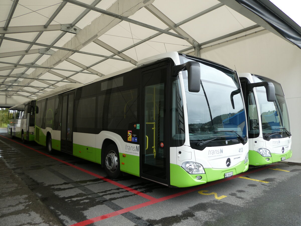 (240'409) - transN, La Chaux-de-Fonds - Nr. 413/NE 164'413 - Mercedes am 1. Oktober 2022 in La Chaux-de-Fonds, Dpt