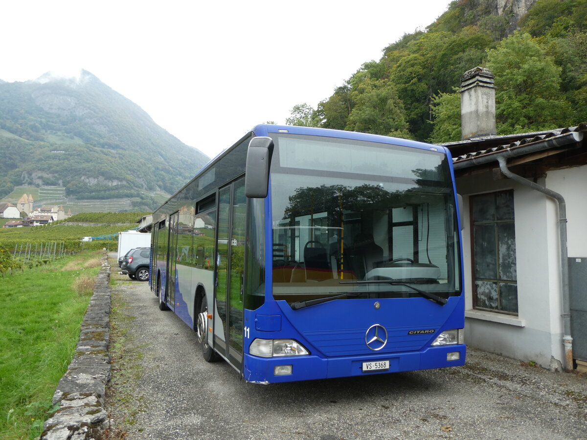 (240'677) - Lathion, Sion - Nr. 11/VS 5368 - Mercedes (ex VZO Grningen Nr. 74) am 8. Oktober 2022 in Aigle, Garage MOB