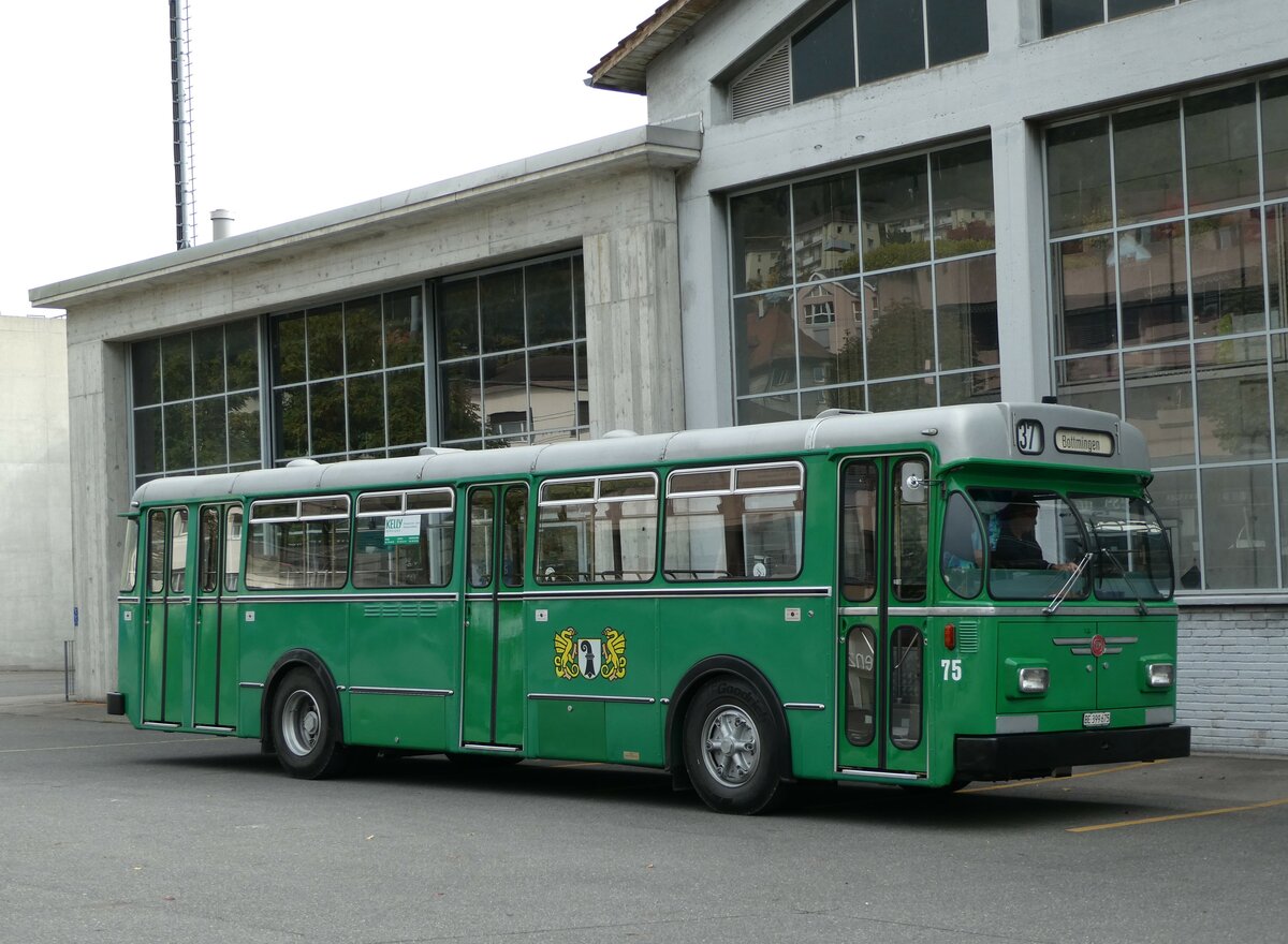 (240'758) - BVB Basel (RWB) - Nr. 75/BE 399'675 - FBW/FHS am 9. Oktober 2022 in Biel, Depot VB