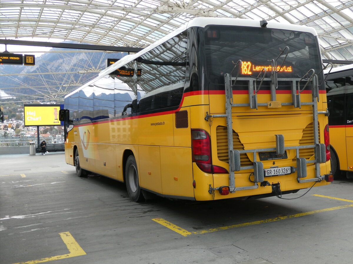 (241'286) - PostAuto Graubnden - GR 160'326 - Setra (ex AutoPostale Ticino) am 14. Oktober 2022 in Chur, Postautostation