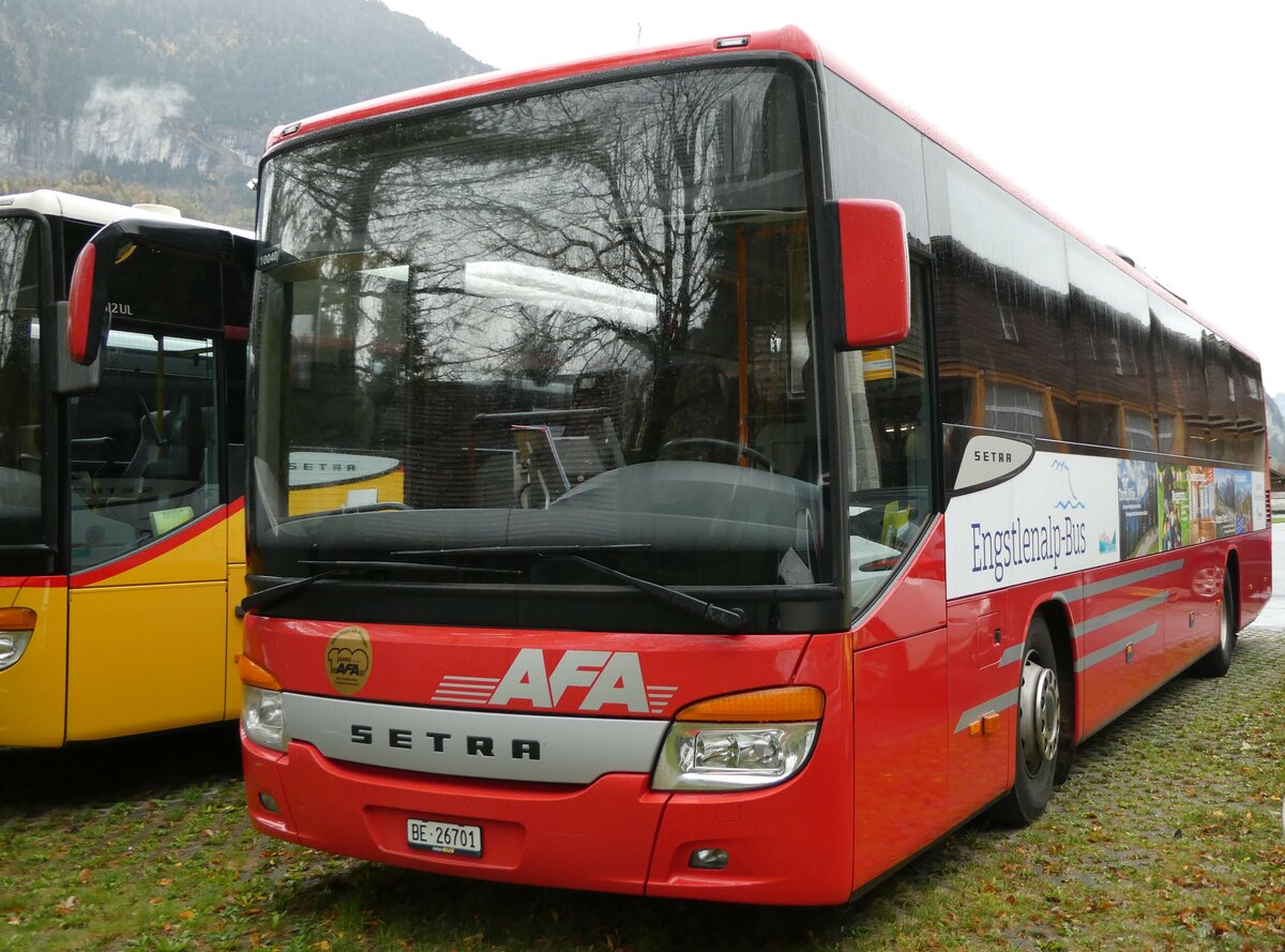 (241'816) - AFA Adelboden - Nr. 24/BE 26'701 - Setra am 24. Oktober 2022 in Meiringen, Postgarage (Einsatz: PostAuto fr Engstlenalp-Bus)