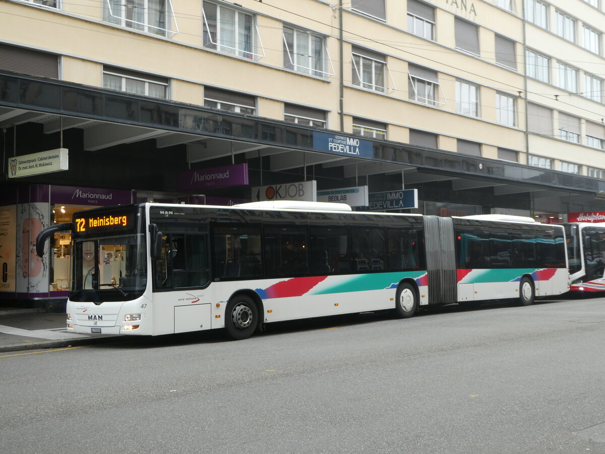 (241'903) - ASm Langenthal - Nr. 47/BE 703'520 - MAN am 29. Oktober 2022 beim Bahnhof Biel