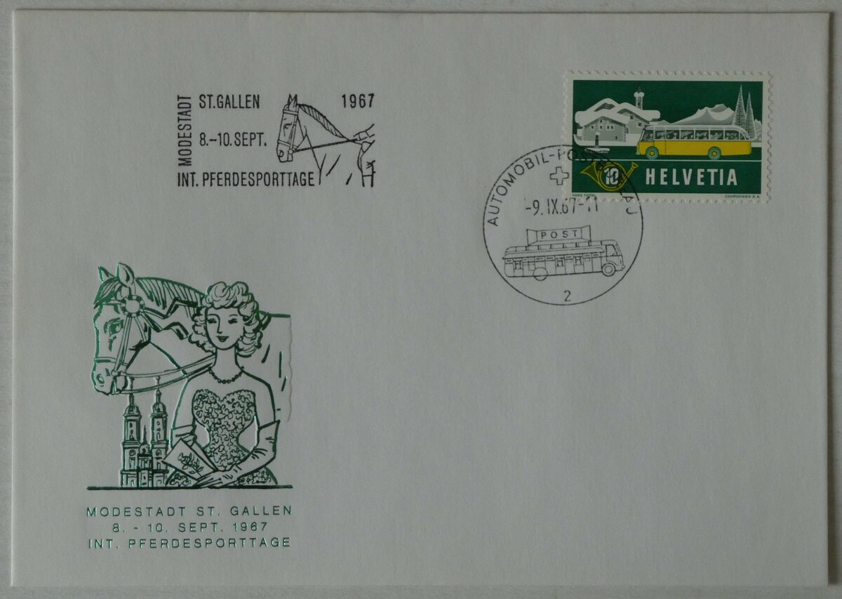 (242'103) - PTT-Briefumschlag vom 9. September 1967 am 4. November 2022 in Thun