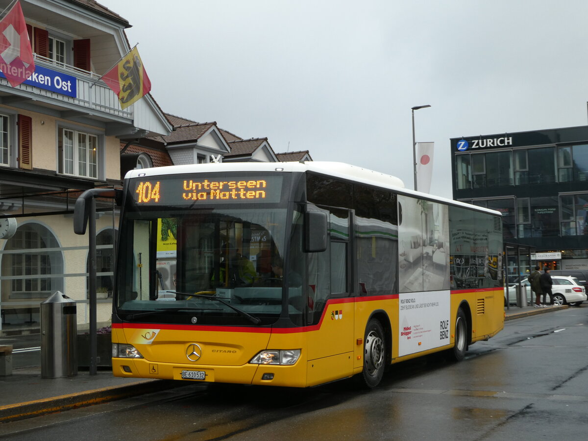 (242'153) - PostAuto Bern - BE 610'532 - Mercedes am 5. November 2022 beim Bahnhof Interlaken Ost