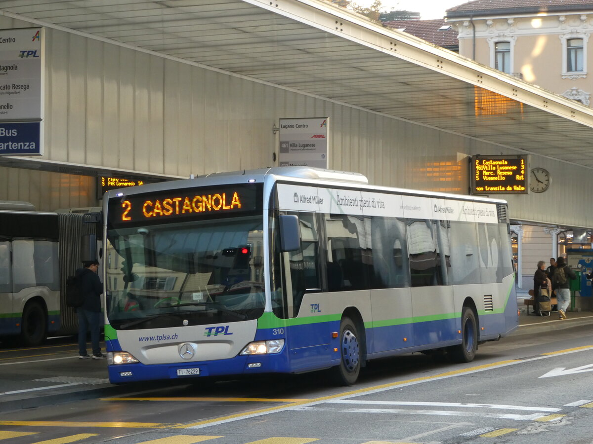 (242'830) - TPL Lugano - Nr. 310/TI 76'229 - Mercedes am 16. November 2022 in Lugano, Centro