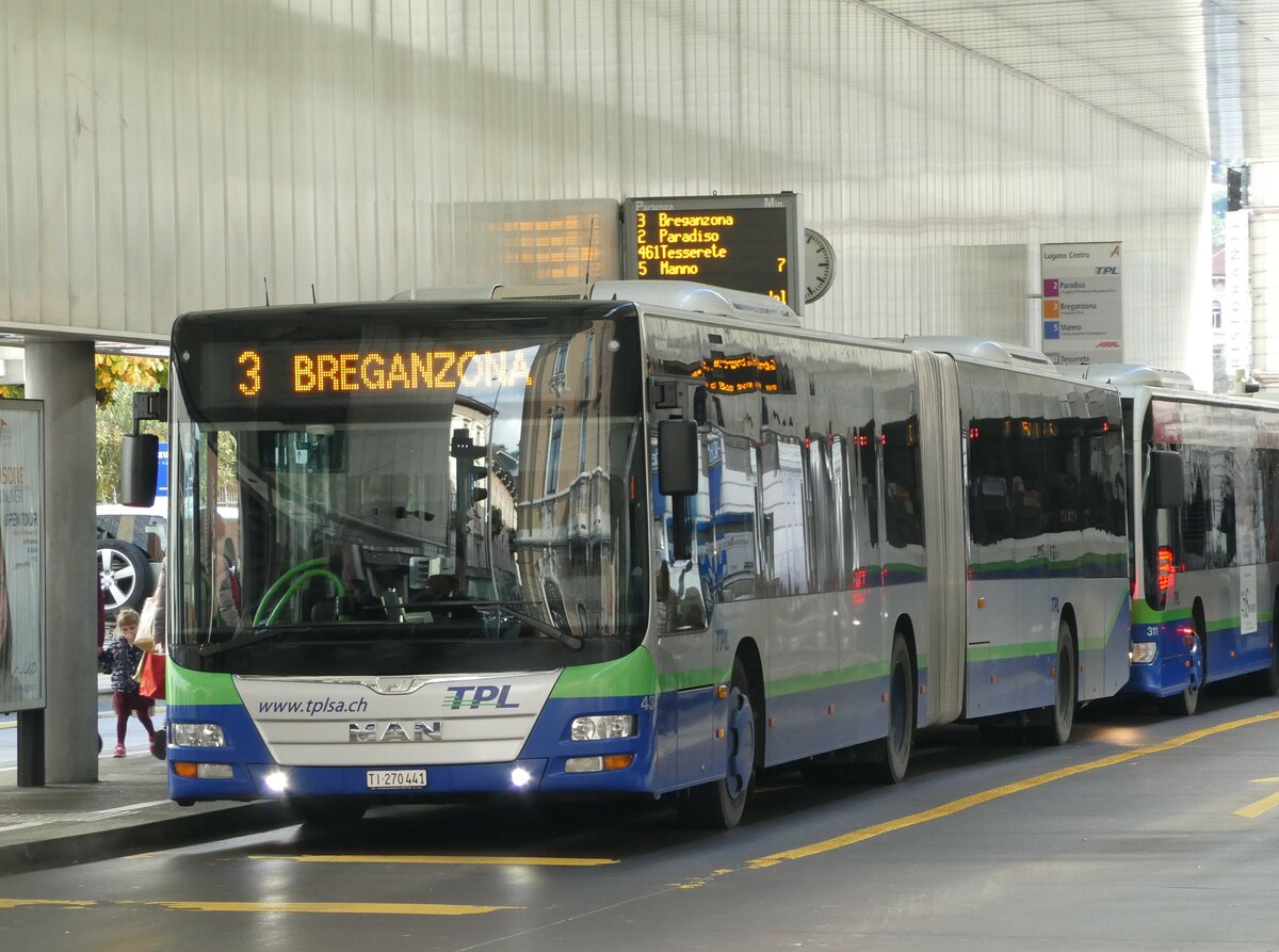 (242'884) - TPL Lugano - Nr. 437/TI 270'441 - MAN am 17. November 2022 in Lugano, Centro