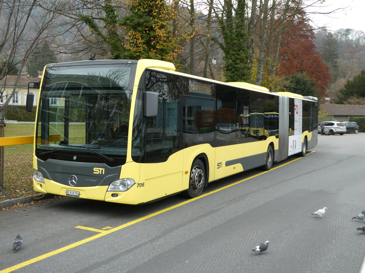 (243'345) - STI Thun - Nr. 706/BE 818'706 - Mercedes am 1. Dezember 2022 bei der Schifflndte Thun