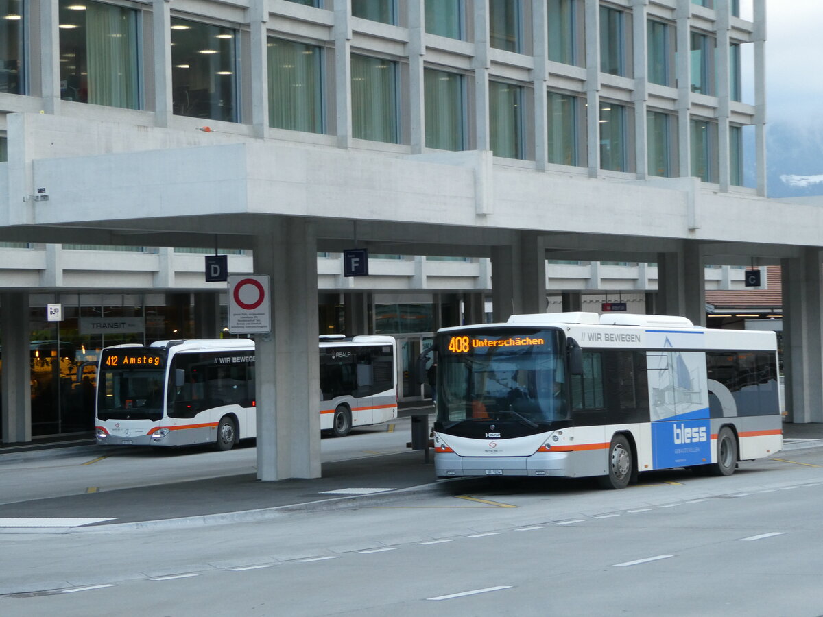 (243'548) - AAGU Altdorf - Nr. 4/UR 9234 - Scania/Hess am 7. Dezember 2022 beim Bahnhof Altdorf