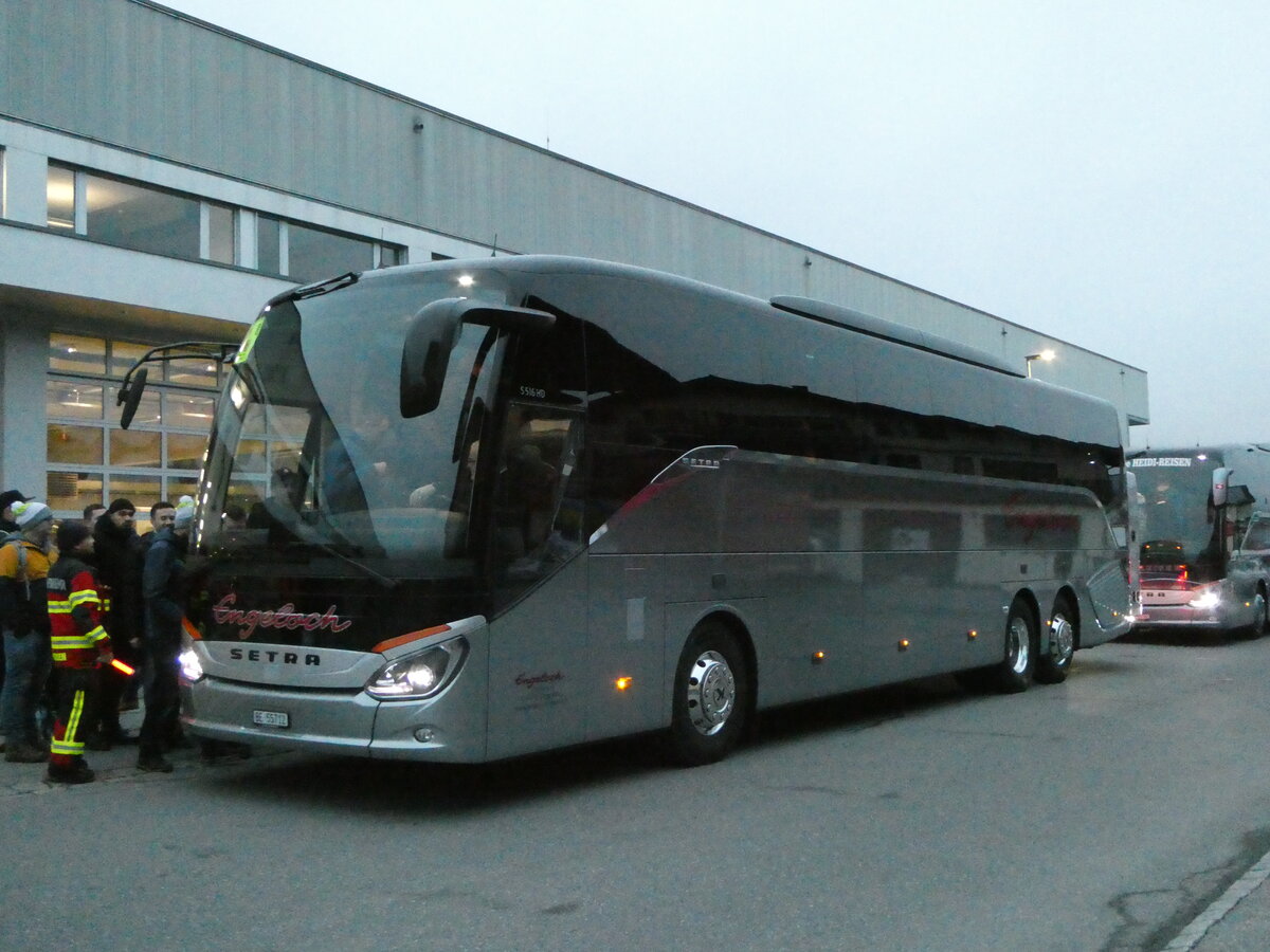 (244'478) - Engeloch, Riggisberg - BE 55'712 - Setra am 7. Januar 2023 beim Bahnhof Frutigen