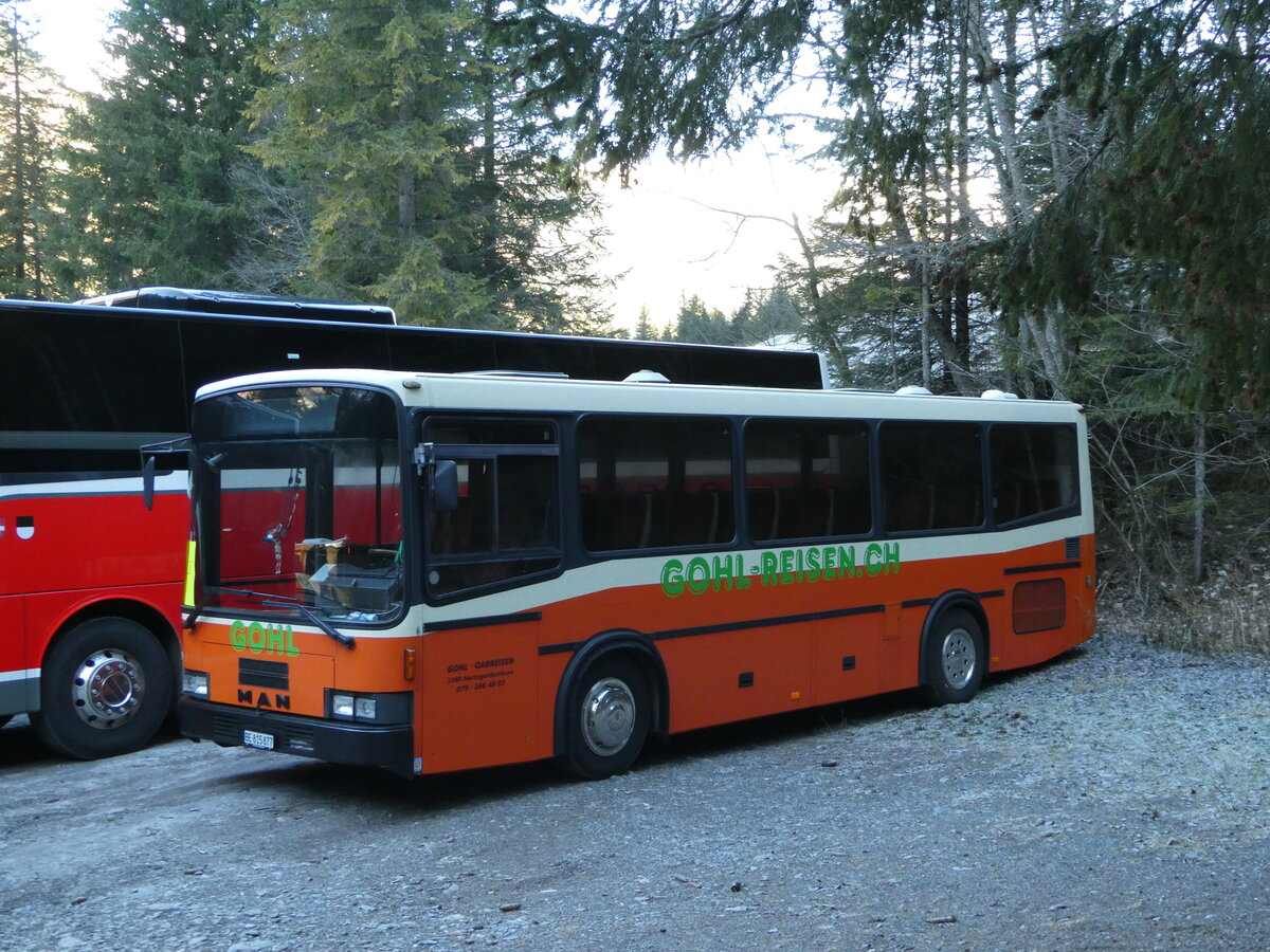 (244'654) - Gohl, Herzogenbuchsee - BE 815'877 - MAN/Lauber (ex AMSA Chiasso Nr. 19; ex Tresch, Amsteg PID 2290) am 7. Januar 2023 in Adelboden, Unter dem Birg