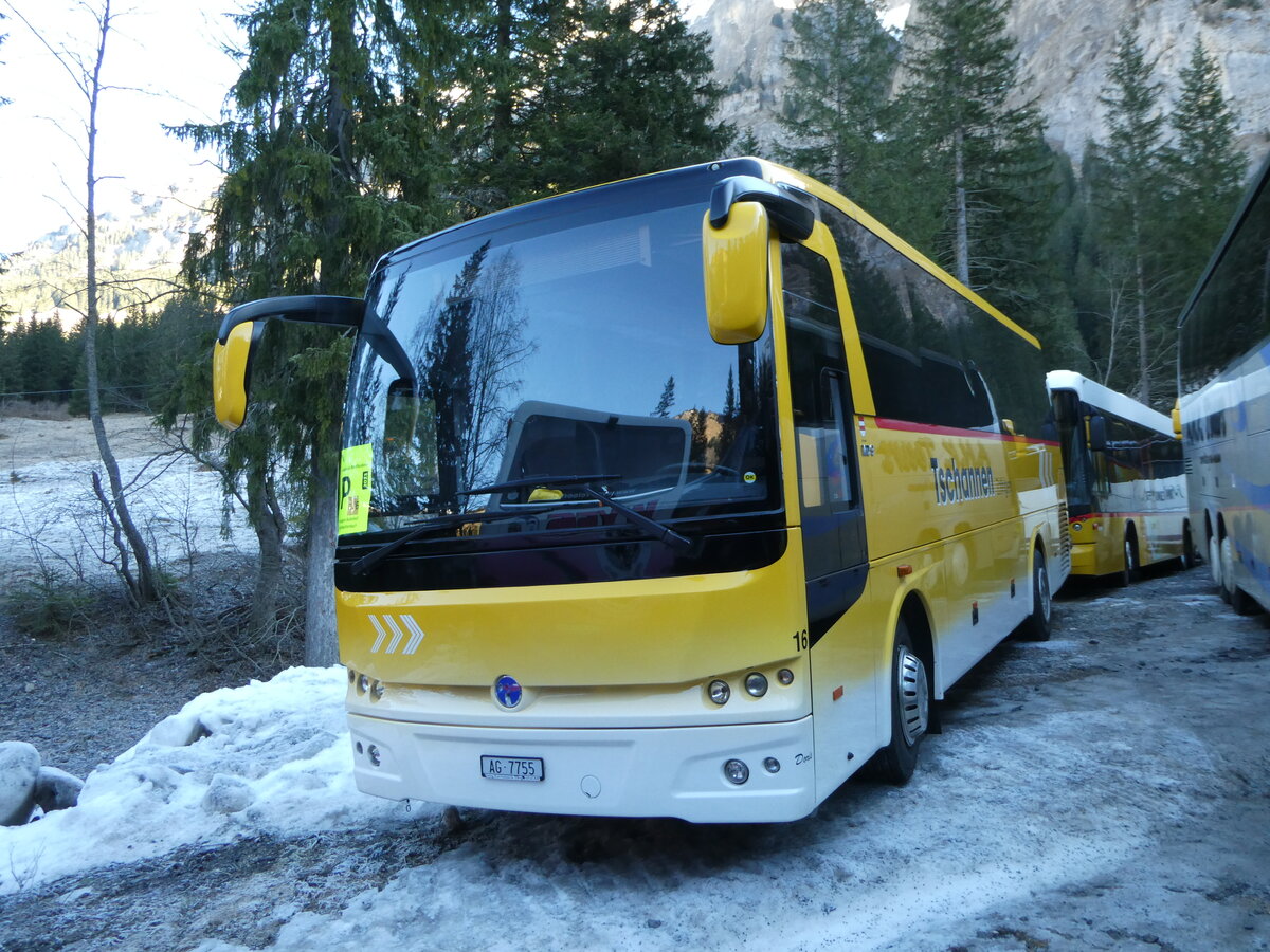 (244'688) - Tschannen, Zofingen - Nr. 16/AG 7755 - Temsa am 7. Januar 2023 in Adelboden, Unter dem Birg