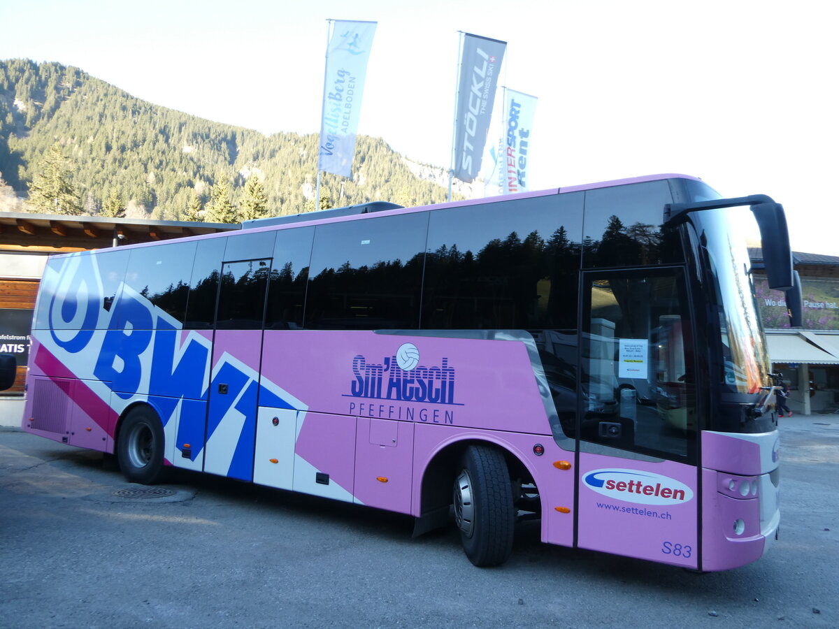 (244'774) - Settelen, Basel - Nr. S83/BS 99'502 - Van Hool am 7. Januar 2023 in Adelboden, ASB