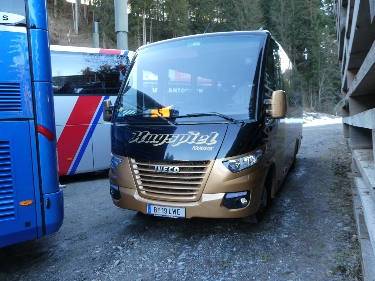 (244'828) - Aus Oesterreich: Hagspiel, Hittisau - B 19 LWE - Iveco am 7. Januar 2023 in Adelboden, ASB