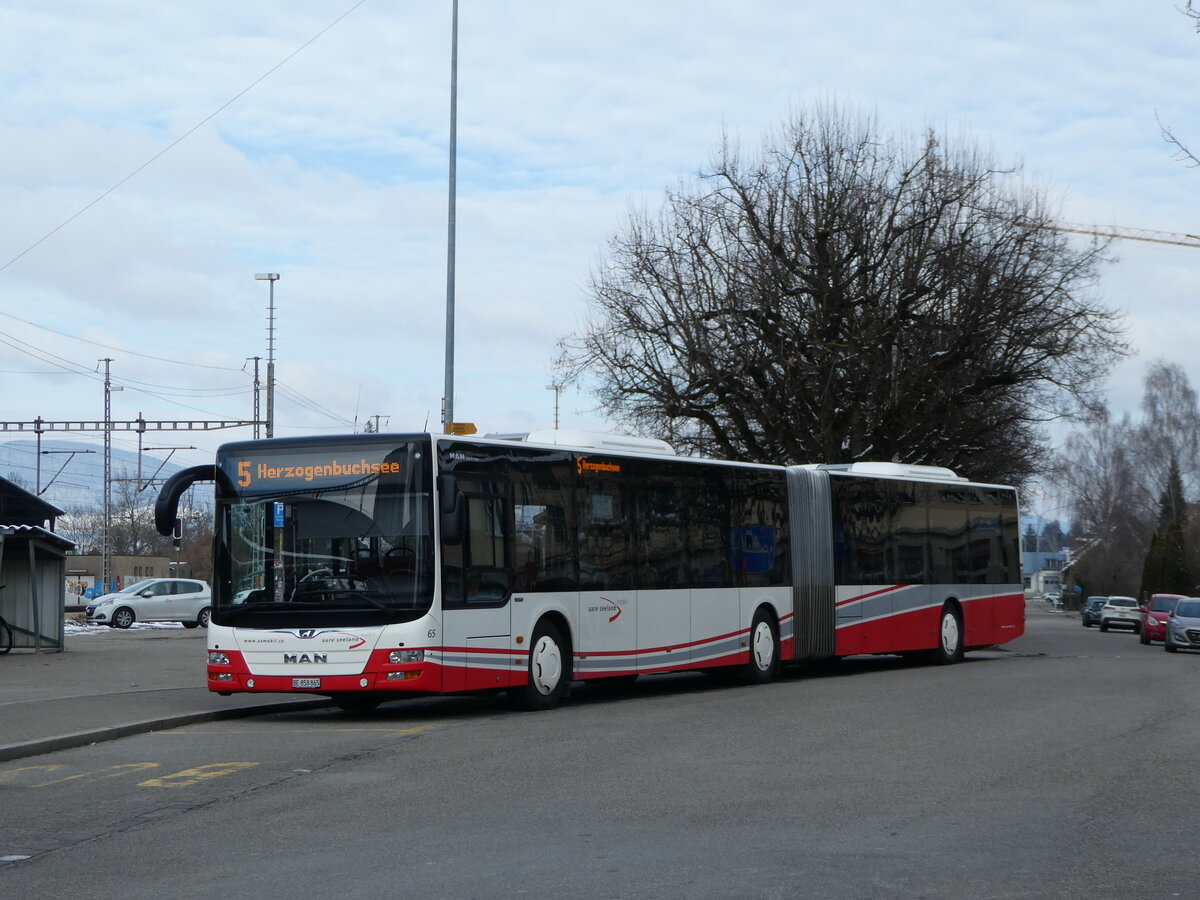 (245'208) - ASm Langenthal - Nr. 65/BE 858'865 - MAN am 21. Januar 2023 beim Bahnhof Herzogenbuchsee