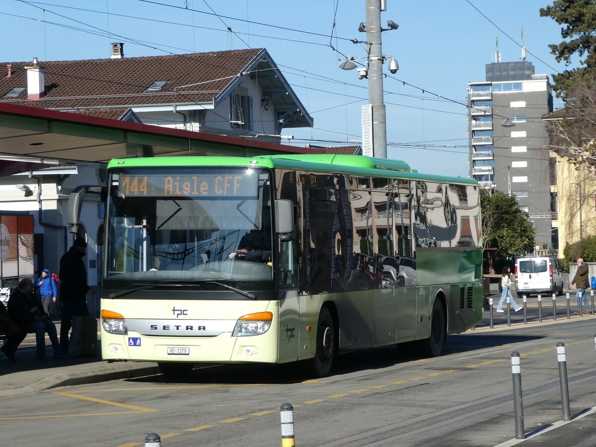 (245'589) - TPC Aigle - Nr. 25/VD 1379 - Setra (ex Volnbusz, H-Budapest) am 31. Januar 2023 beim Bahnhof Aigle