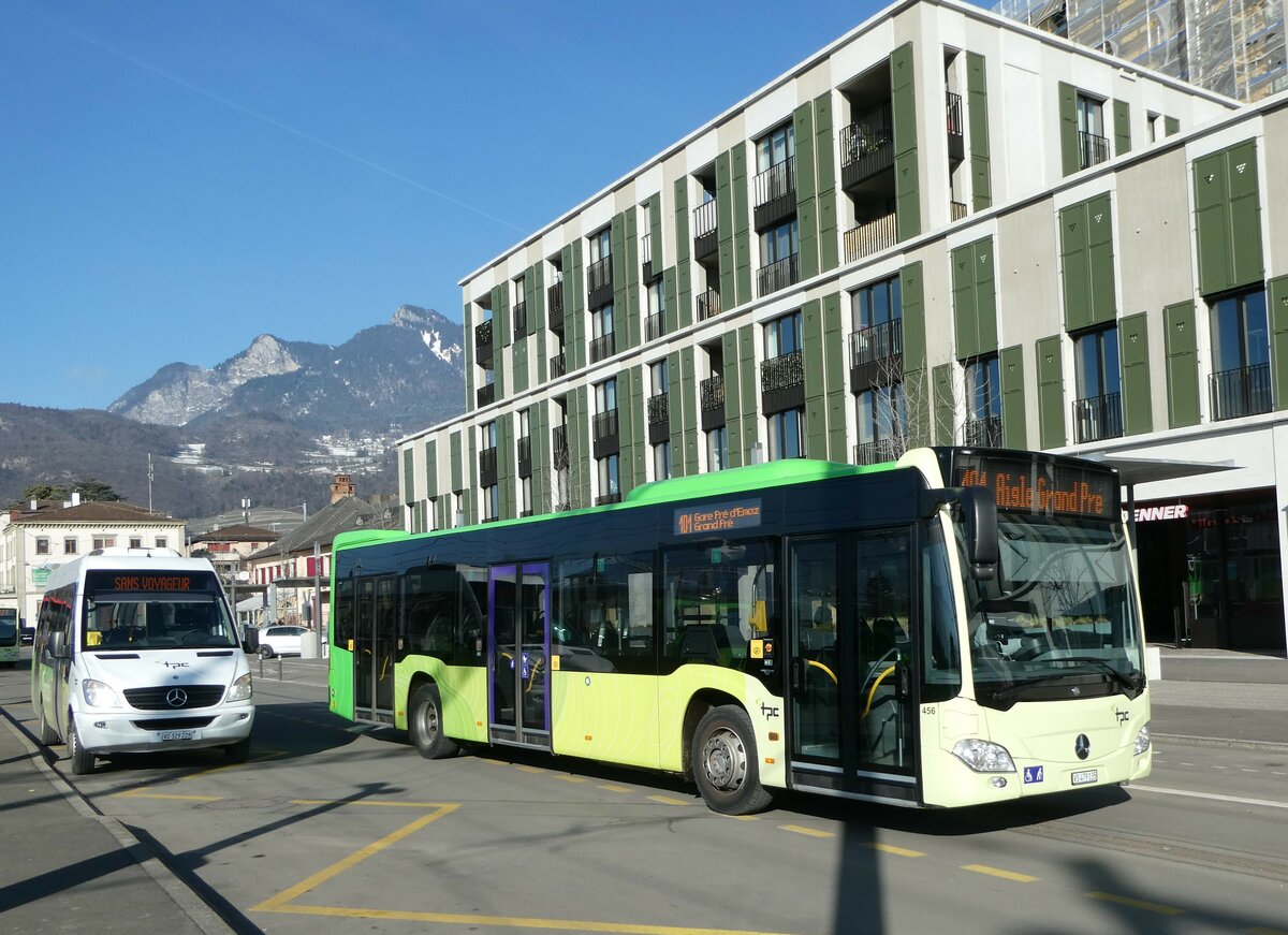 (245'596) - TPC Aigle - Nr. 456/VS 479'135 - Mercedes (ex Ledermair, A-Schwaz) am 31. Januar 2023 beim Bahnhof Aigle