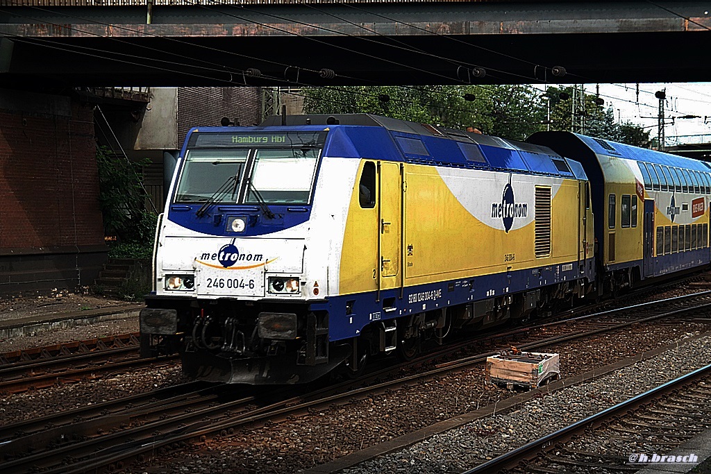 246 004-6 fuhr mit den ME von cuxhafen zum bhf hh-harburg,datum 17.07.14