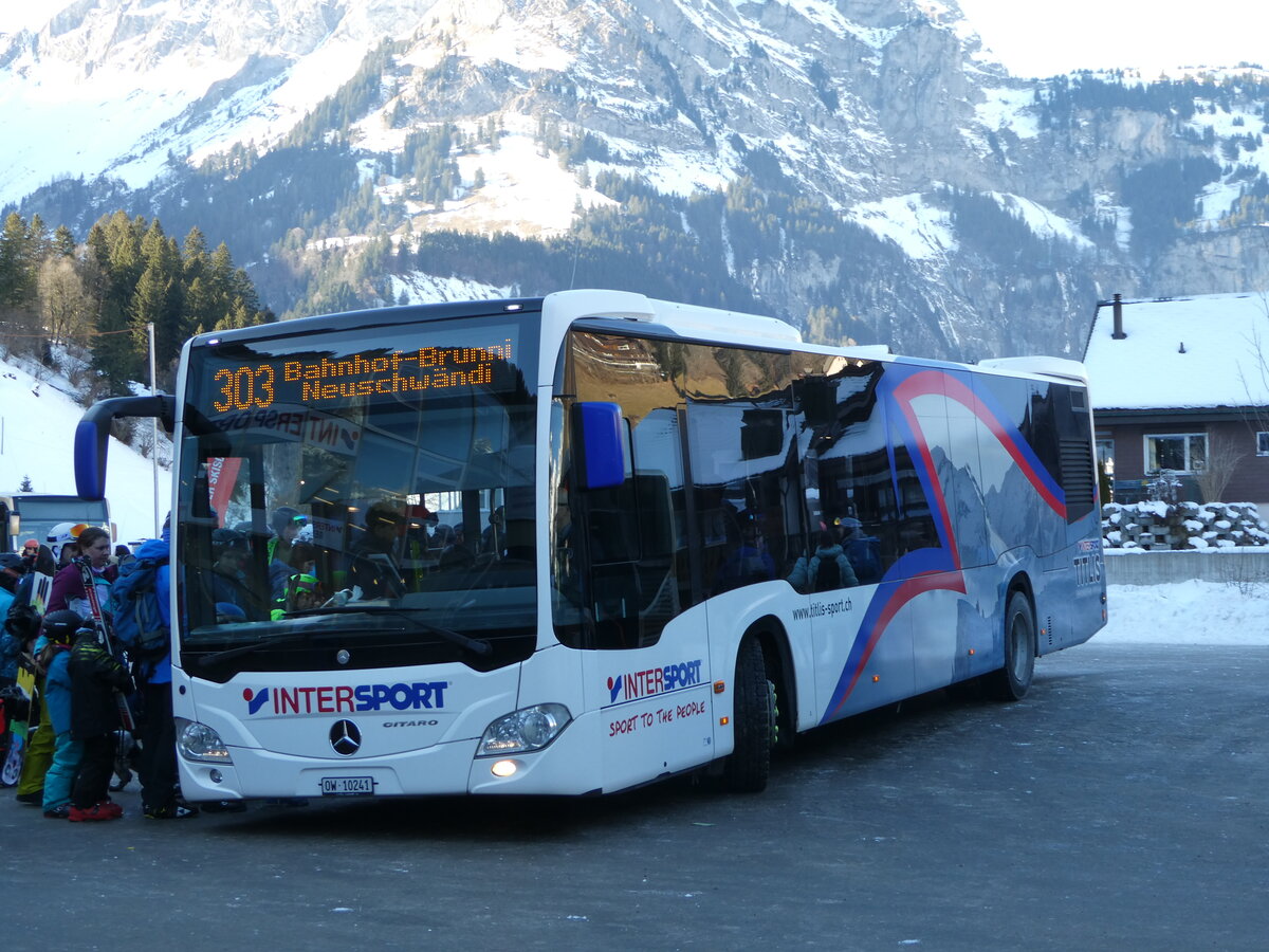 (246'105) - EAB Engelberg - Nr. 5/OW 10'241 - Mercedes (ex VZO Grningen; ex Vorfhrfahrzeug) am 14. Februar 2023 in Engelberg, Talstation Titlis