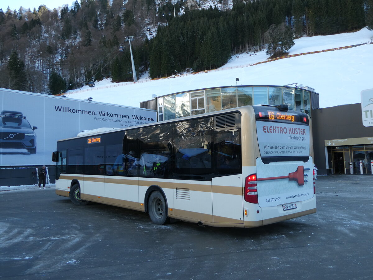 (246'118) - EAB Engelberg - Nr. 3/OW 10'187 - Mercedes (ex AAGS Schwyz Nr. 38) am 14. Februar 2023 in Engelberg, Talstation Titlis