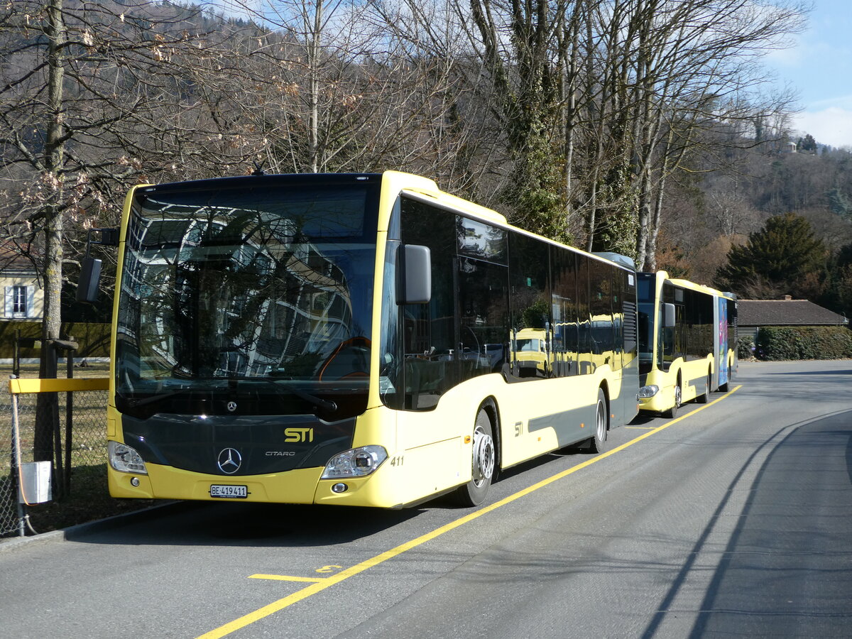 (246'765) - STI Thun - Nr. 411/BE 419'411 - Mercedes am 28. Februar 2023 bei der Schifflndte Thun