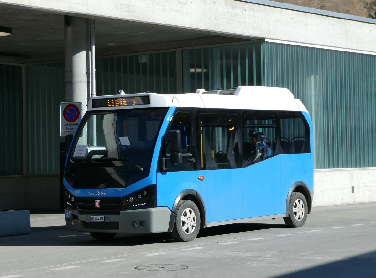 (246'927) - Thur-Taxi, Weinfelden - TG 154'318 - Karsan am 7. März 2023 beim Bahnhof Andermatt (Einsatz Andermatt-Urserntal Tourismus)