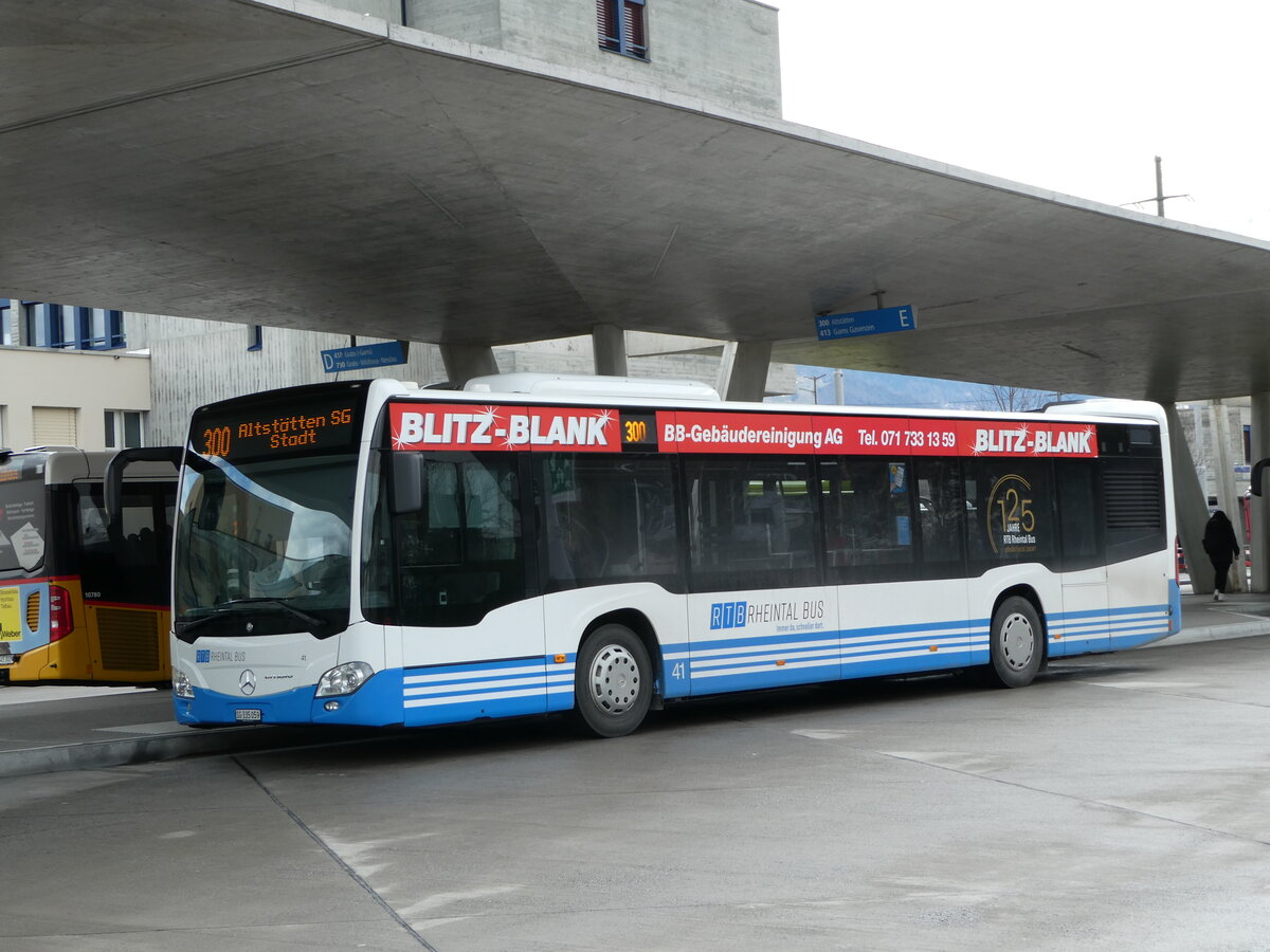 (246'995) - RTB Altstätten - Nr. 41/SG 335'059 - Mercedes am 9. März 2023 beim Bahnhof Buchs