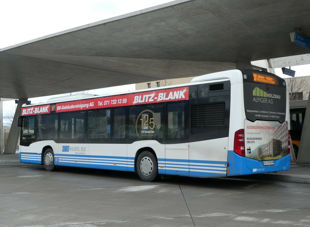 (246'997) - RTB Altstätten - Nr. 41/SG 335'059 - Mercedes am 9. März 2023 beim Bahnhof Buchs