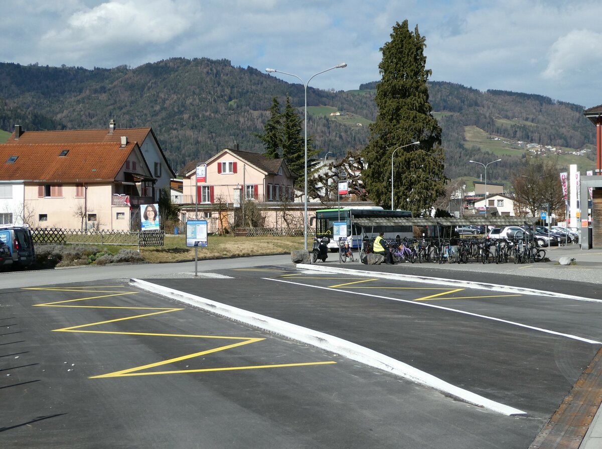 (247'049) - RTB-Haltestellen am 9. März 2023 beim Bahnhof Altstätten