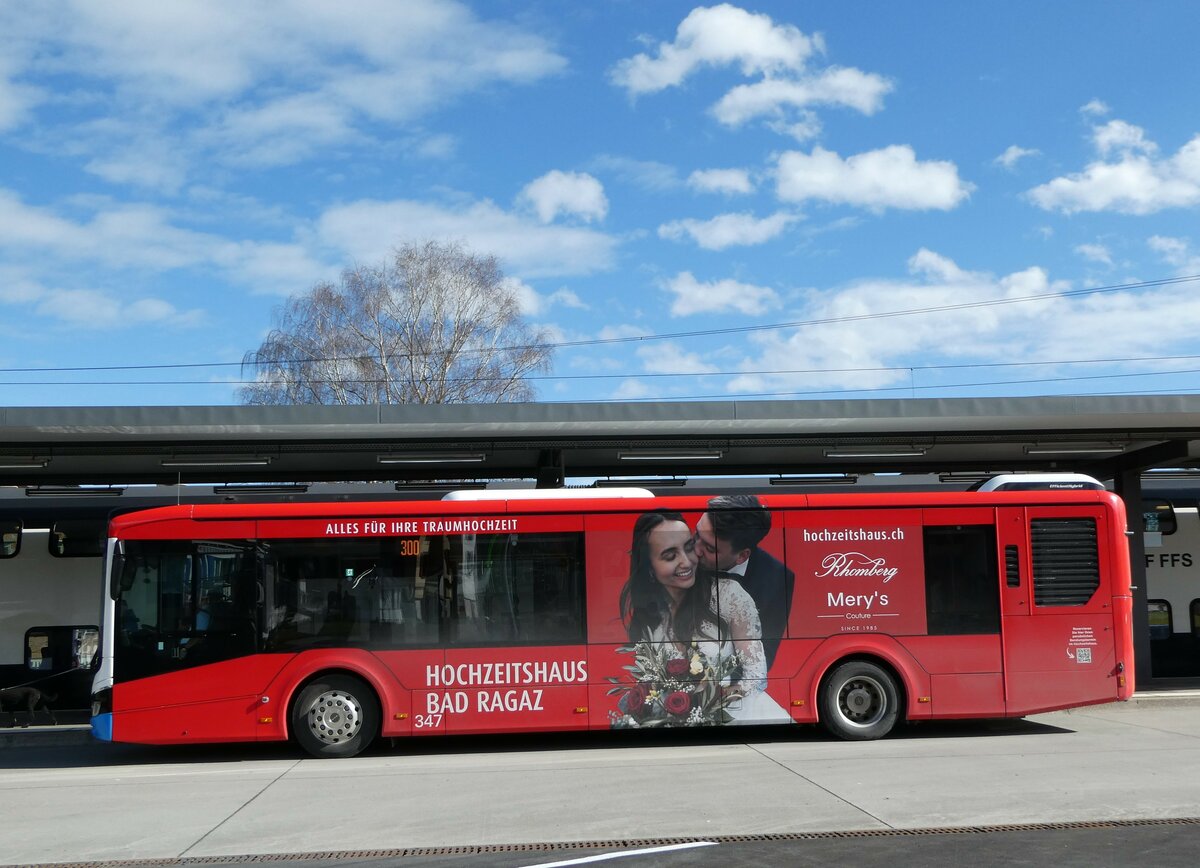 (247'061) - BSW Sargans - Nr. 347/SG 317'757 - MAN am 9. März 2023 beim Bahnhof Altstätten