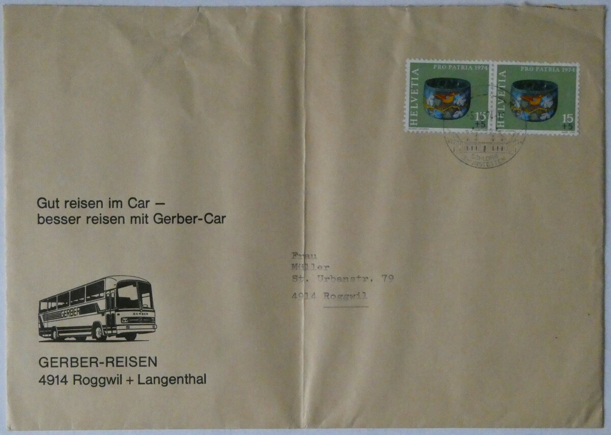 (247'158) - Gerber-Briefumschlag vom 5. Juni 1974 am 12. Mrz 2023 in Thun