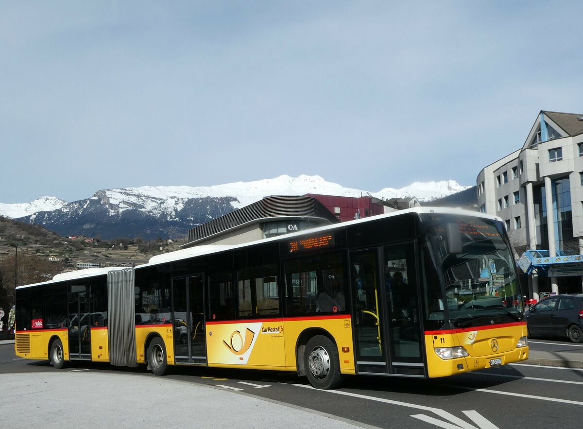 (247'227) - PostAuto Wallis - Nr. 11/VS 241'997/PID 5152 - Mercedes am 16. Mrz 2023 beim Bahnhof Sion