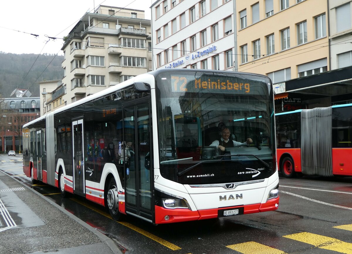 (247'597) - ASm Langenthal - Nr. 77/BE 893'277 - MAN am 25. Mrz 2023 beim Bahnhof Biel