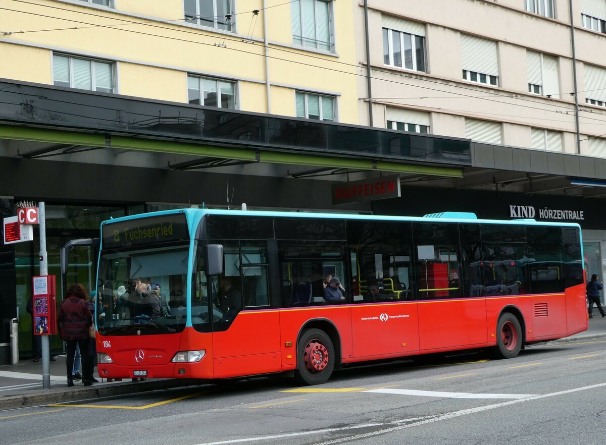 (247'632) - VB Biel - Nr. 184/BE 654'184 - Mercedes am 25. Mrz 2023 beim Bahnhof Biel